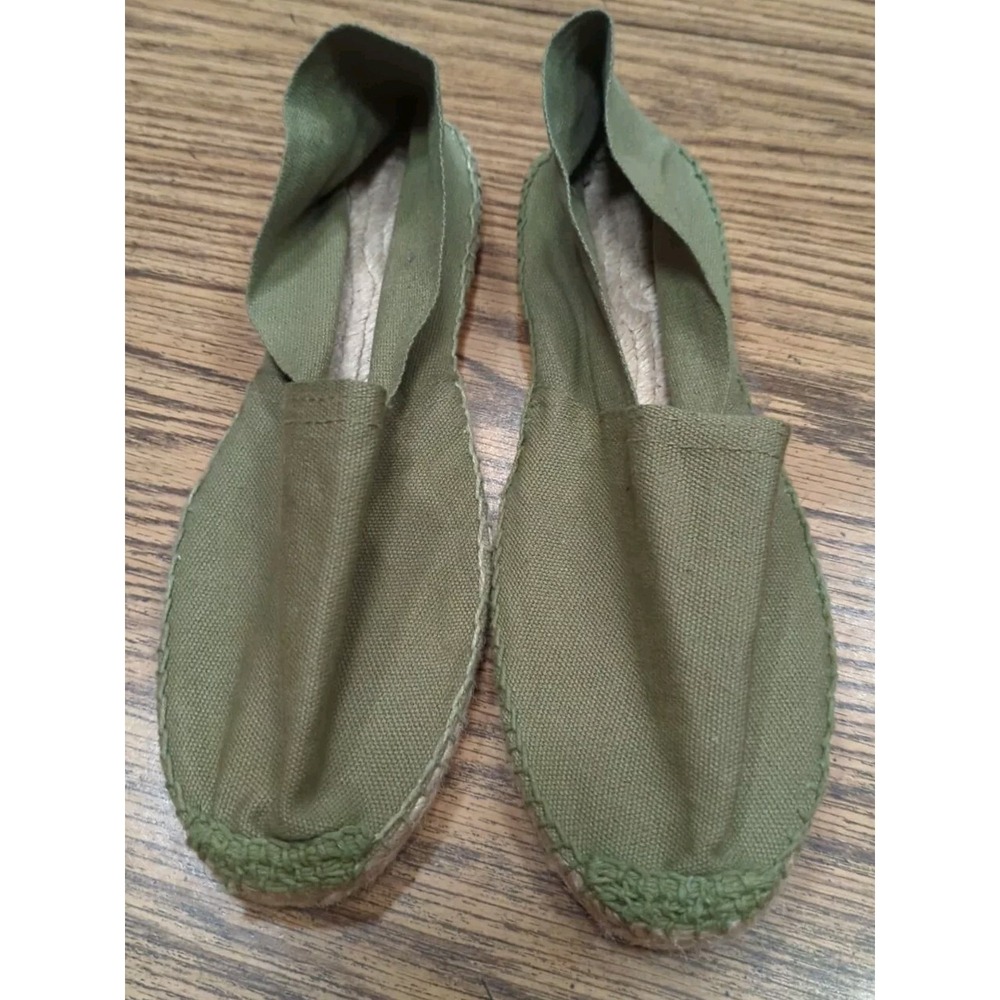 ARTESANIA Espadrilles‎ Summer Canvas Green Flats Women's EU 44 / US 11.5 Shoes